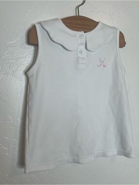 James & Lottie Pima Cotton Tank Peter Pan Collar tank embroidered Golf Clubs 7